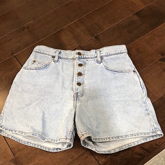 Vintage Levi's 950 High Waisted Button Fly Denim Shorts/Made in USA - Picture 1 of 7